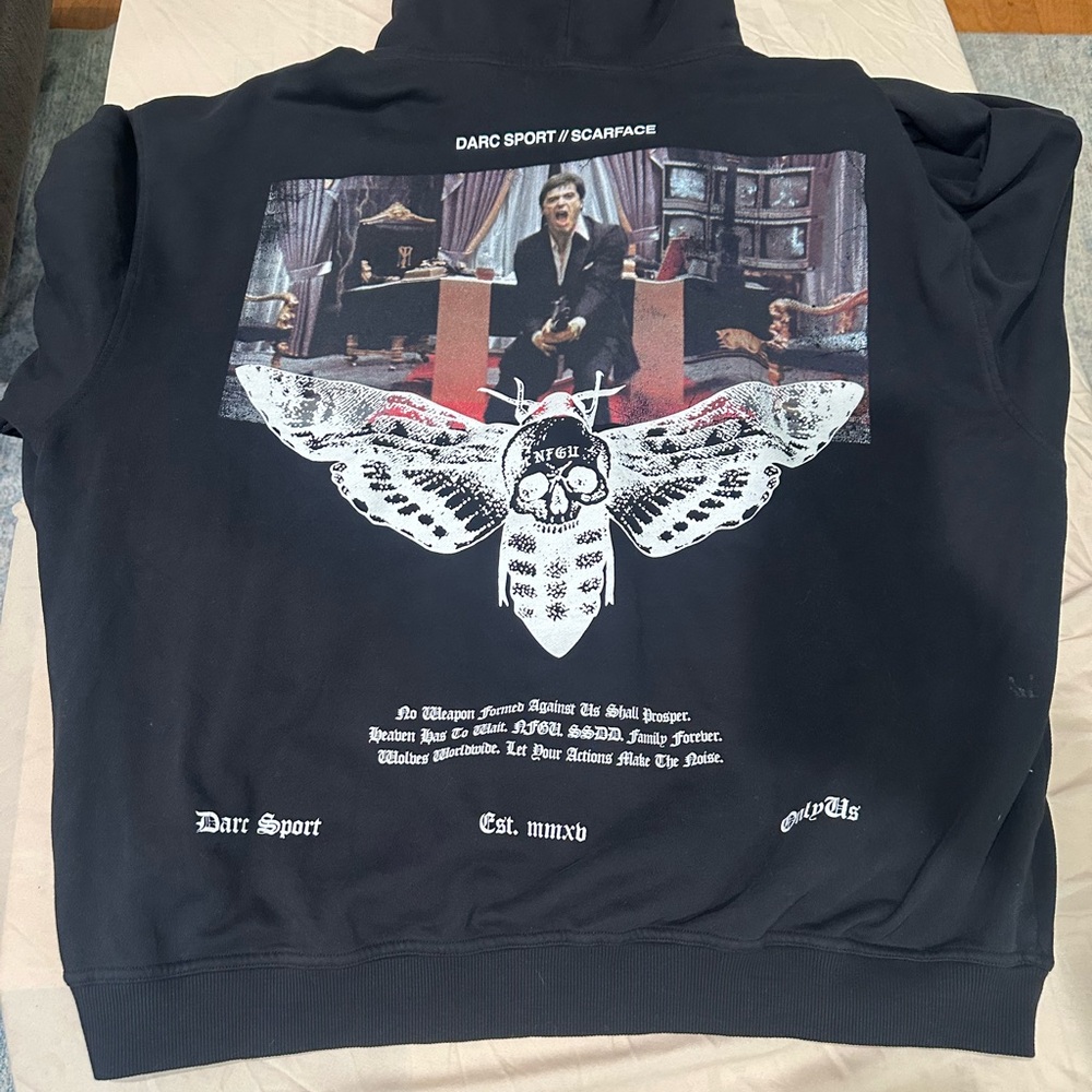 Darc sport Scarface Logo Black Hoodie - Men's Pullover Sweatshirt